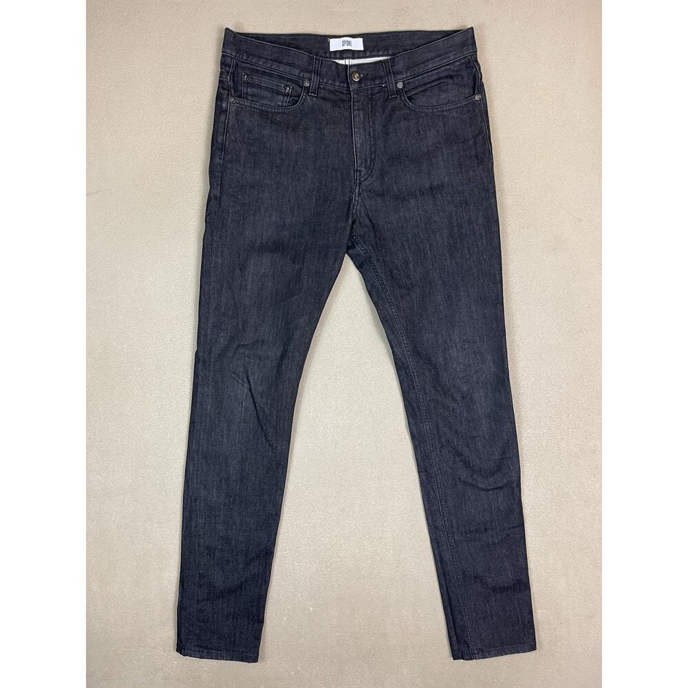 SPOKE Jeans Mens 33 Black Tapered Slim Fit Mid Rise Stretch Denim‎